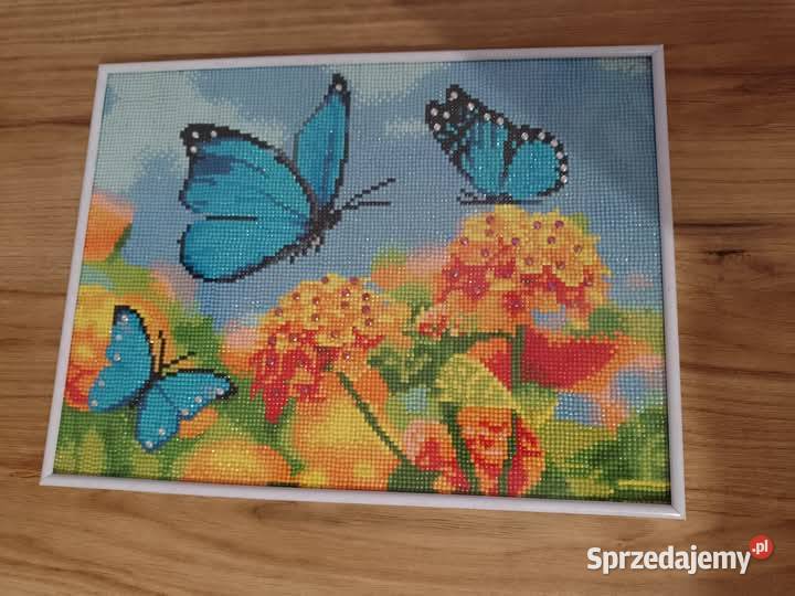 Haft diamentowy w ramce motyle 30x40 wielkopolskie