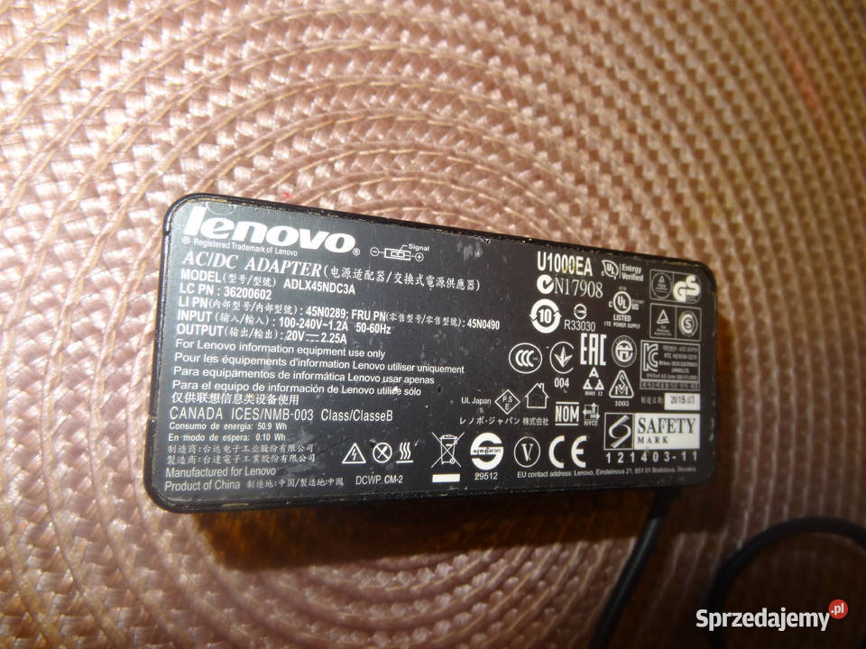 Zasilacz Lenovo model ADx45NdC3A 20 V 225A zasilacze Poznań