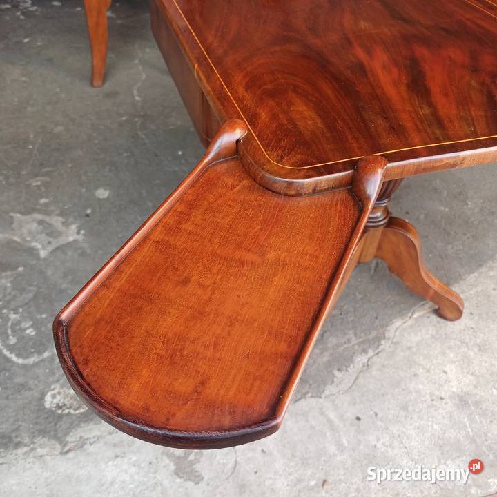 Unikatowy Stolik Karciak Biedermeier rozkładany