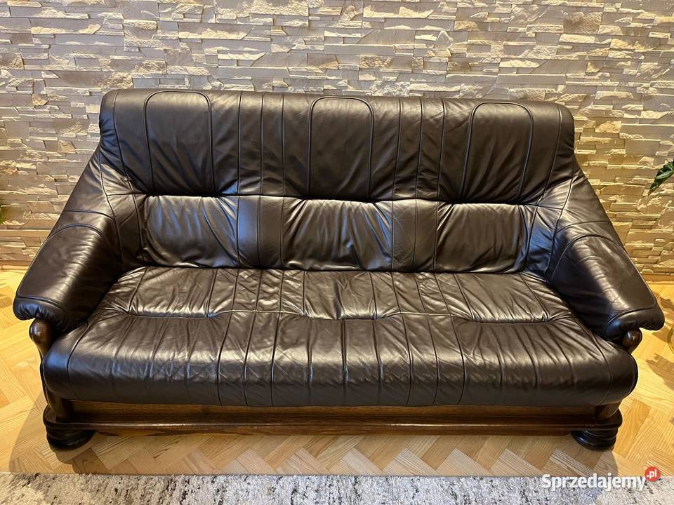 Komplet wypoczynkowy skórzany sofa 2 fotele ława Komplety wypoczynkowe Bibice