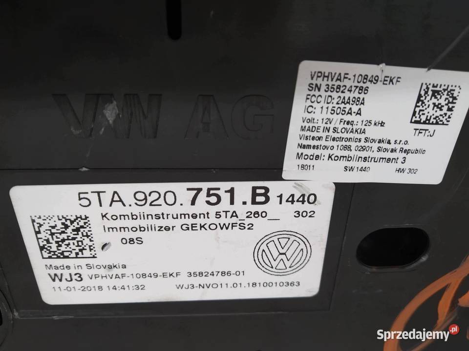 LICZNIK 5TA920751B 20 TDI 190 VW Volkswagen