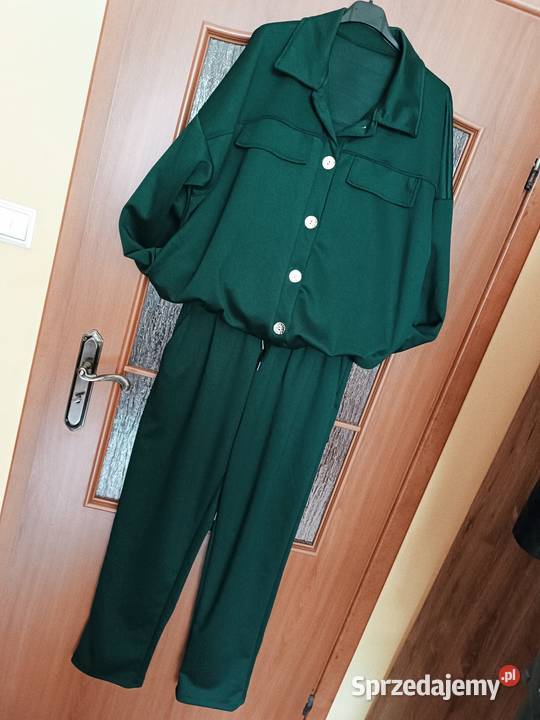Komplet bluza i spodnie ciemna zieleń masełko śląskie Cieszyn