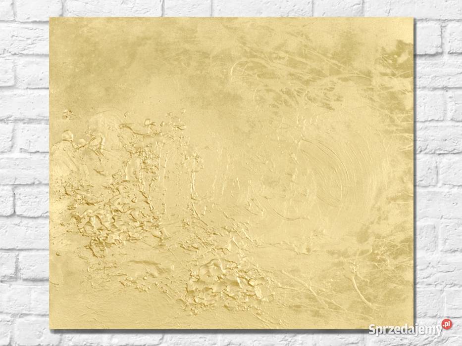 Złoty obraz abstrakcyjny 60x70 na płycie Szczecin