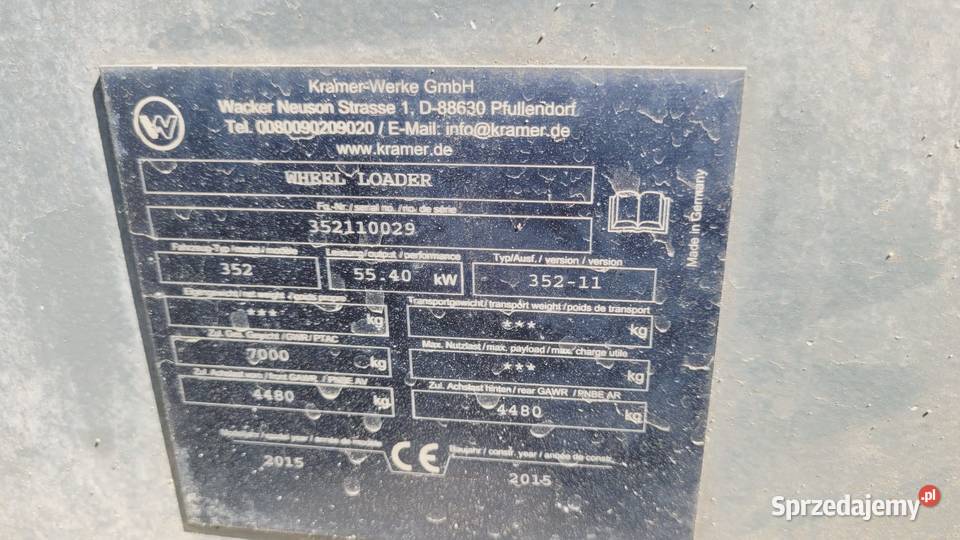 Ładowarka przegubowa Kramer 352 KL358T 2015 r nie