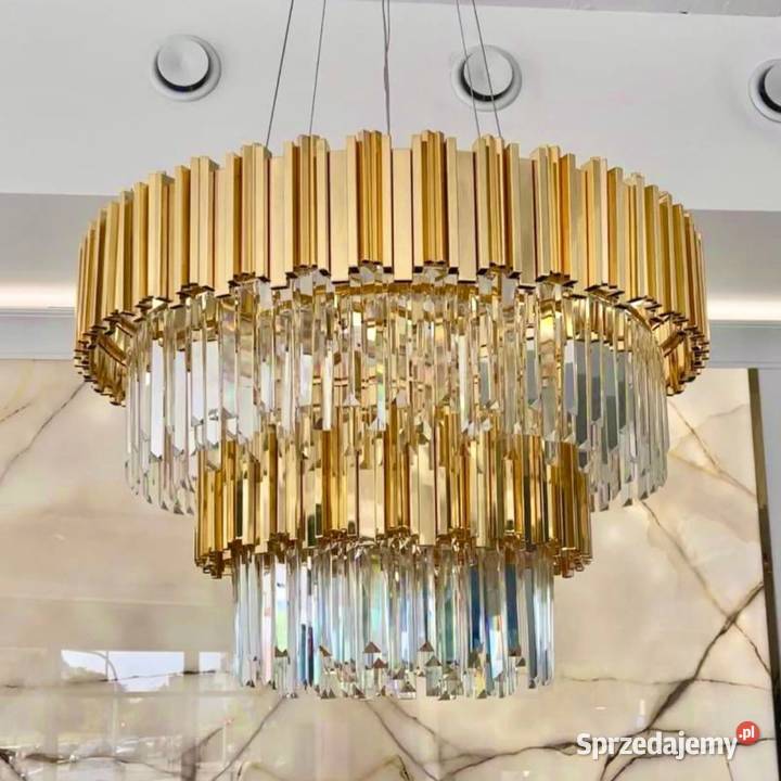 Złoty Żyrandol Kryształowy Empire XL Glamour Warszawa