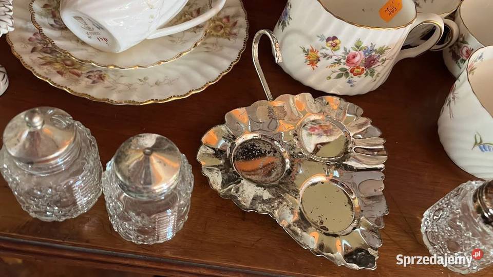 Solniczka Szkło Porcelana i szkło