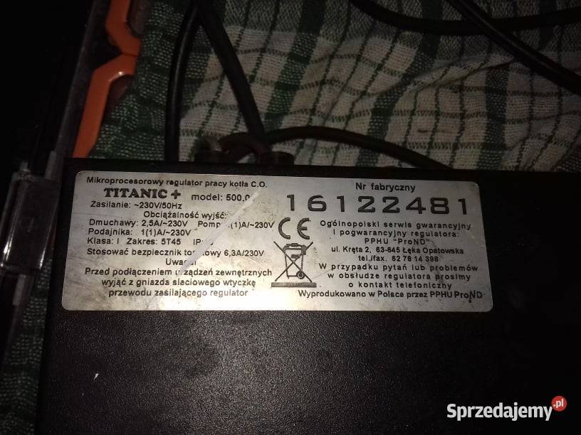 sterownik pieca titanic model 500 Elektryka i akcesoria Warta