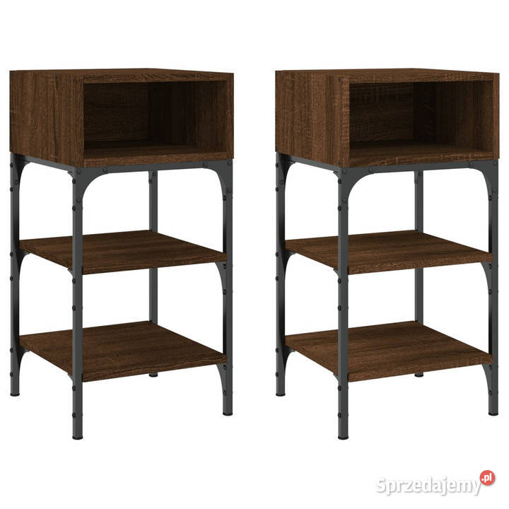 Stoliki nocne 2 brązowy dąb 35x345x70 WM825892