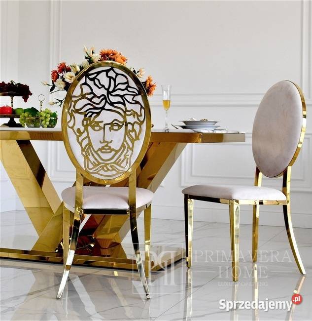Ekskluzywny stół glamour złoty z białym Warszawa