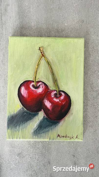 Oryginalny obraz olejny Wiśnie 1824 Świebodzin