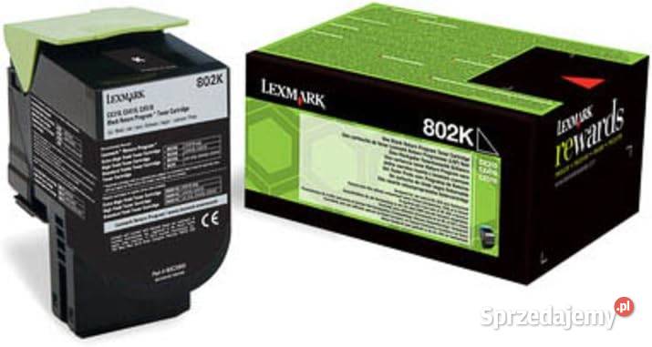 Czarny Toner Lexmark 80C20K0 802K Black 1 000 Szczerbice