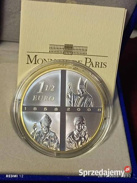 15 000 Francja Lourdes 150e Anniversaire 15 Euro mazowieckie sprzedam