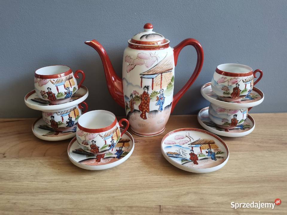 Stara porcelana japońska Kutani trzy Gejsze Katowice