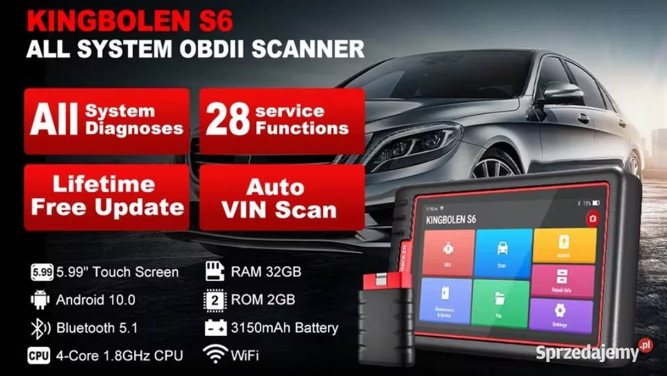 KINGBOLEN S6 OBD2 All System skaner komputer Interfejsy diagnostyczne sprzedam