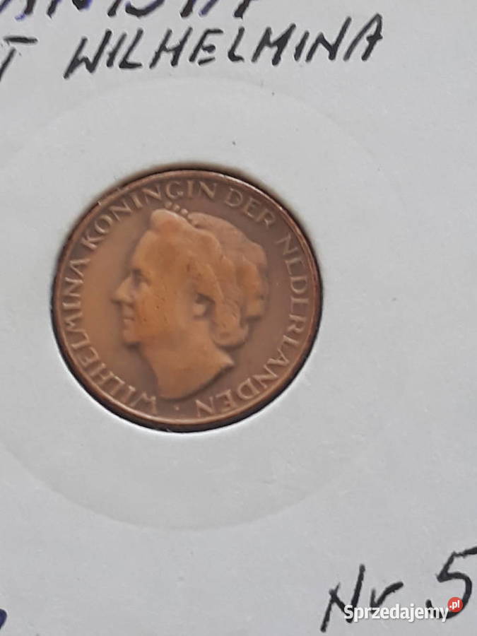 1 Cent Holandia 1948 r Wilhelmina 5 wielkopolskie