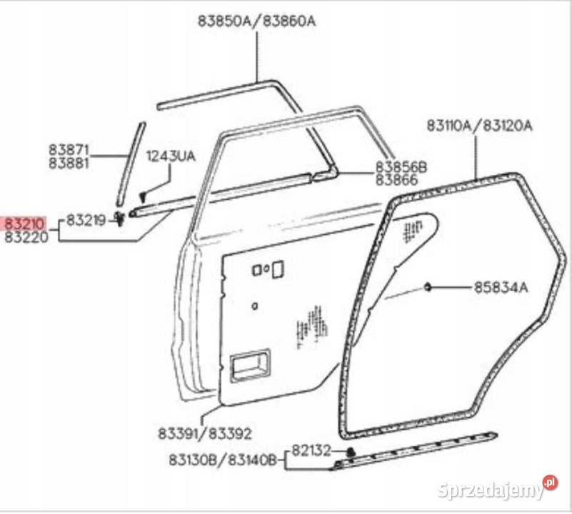 8321024010 LISTWA ZGARNIAJĄCA LEWY TYŁ HYUNDAI osobowe