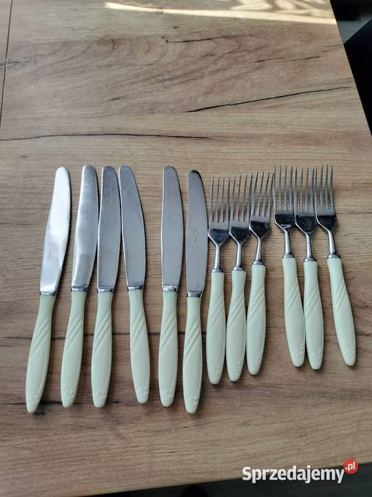 Stary komplet sztućców zestaw noże widelce Choszczno
