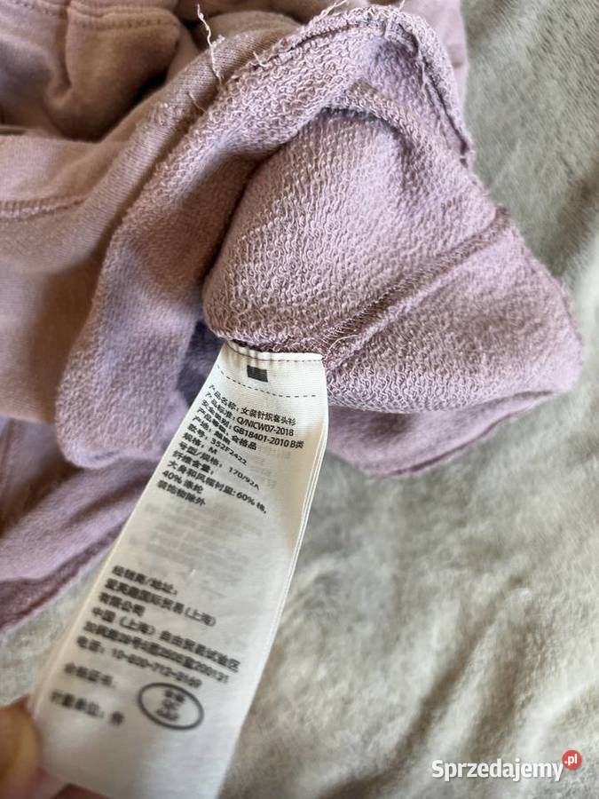 Fioletowa bluza sweter z wiązaniem i z kapturem Jasło