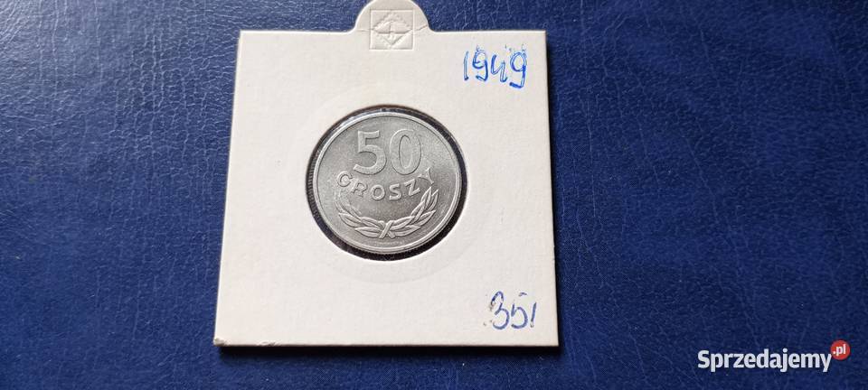 Stare monety 50 groszy 1949 AL skrętka PRL Lesko