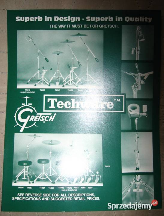GRETSCH Drums PosterCatalog list and flyers lot pomorskie Kępice