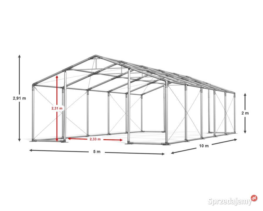 5x10x2m Namiot magazynowy poszycie trudnopalne Kraków