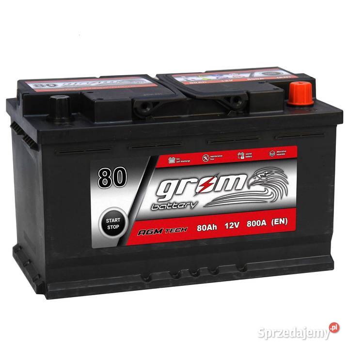 Akumulator GROM AGM STARTSTOP 80Ah 810A Prawy Wrocław