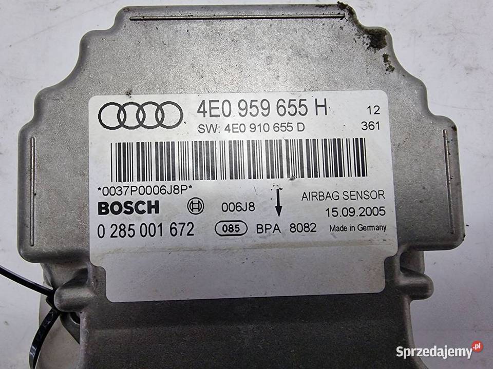 SENSOR AIRBAG AUDI A8 D3 4E0959655H kujawsko-pomorskie Lipno