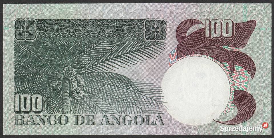 ANGOLA 100 ESCUDOS 1973 CAMOES STAN BANKOWY UNC