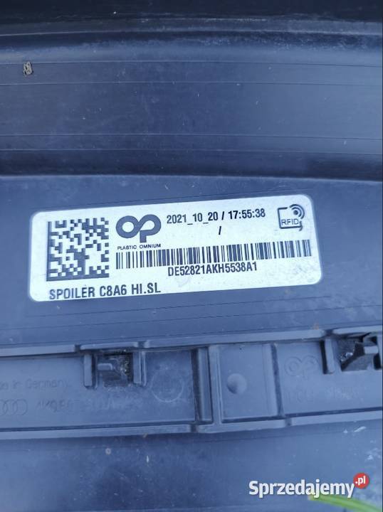 Audi A6 C8 SLine Spoiler Dyfuzor tył 4K0807521B osobowe Zderzaki