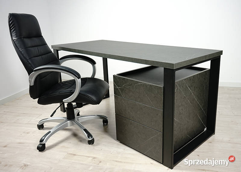 Biurko z kontenerkiem Wytrawny Szary Kamień 160