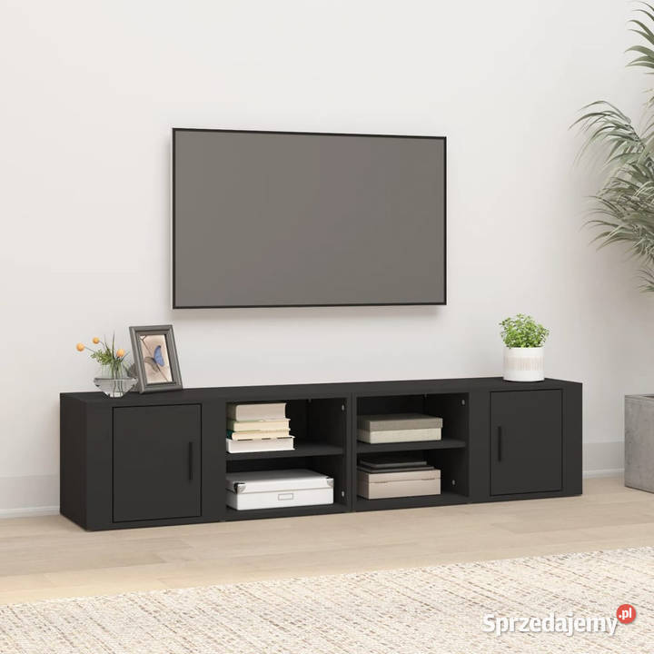 Szafki pod telewizor 2 czarne 80x315x365 Warszawa sprzedam