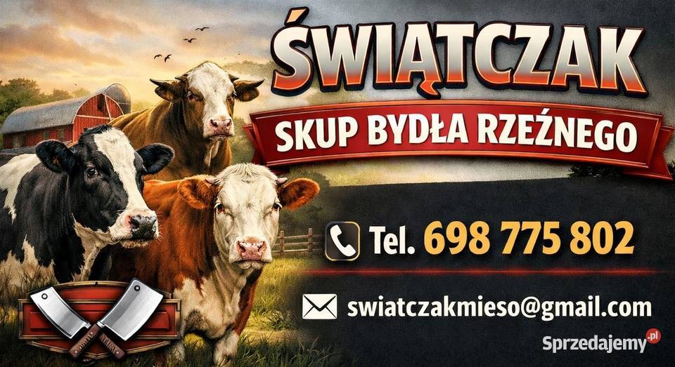 SKUP BYDŁA PŁATNOŚĆ DO 14 DNI ROBOCZYCH Zgierz