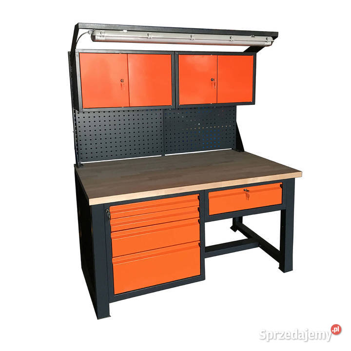 STÓŁ Warsztatowy P1419 Szafki Szuflada Lampa Gdańsk