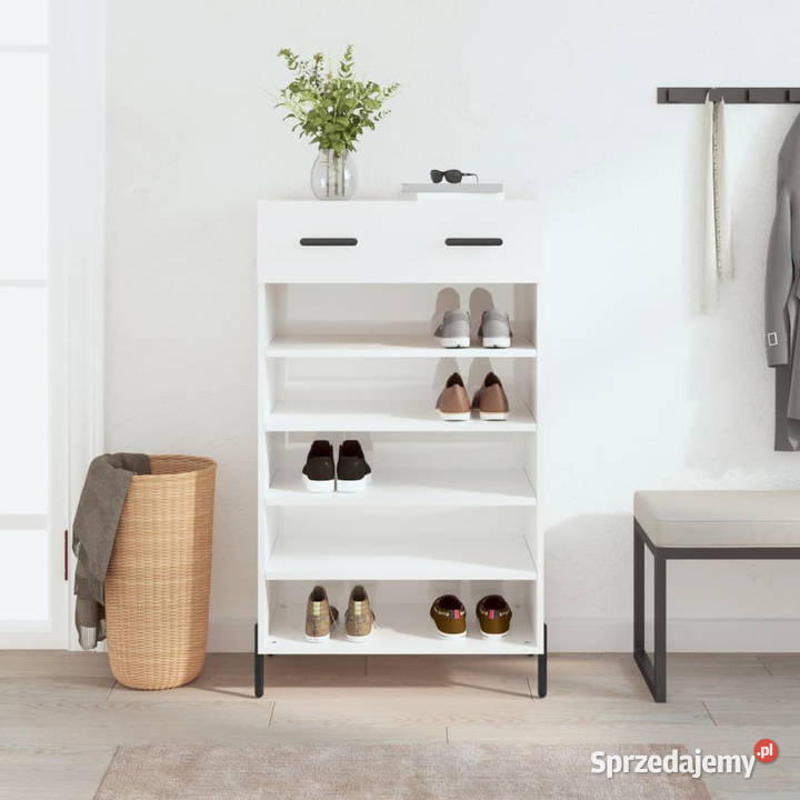 Szafka na buty wysoki połysk biała 60x35x105 Warszawa