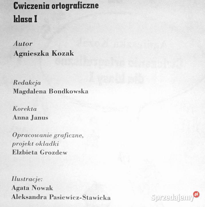A do Z Ćwiczenia ortograficzne 1 Agnieszka Chełm sprzedam