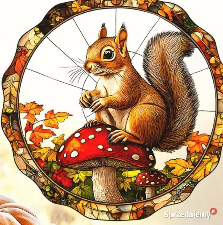 Naklejka świąteczna witrażowa jesienna na okno Kalisz