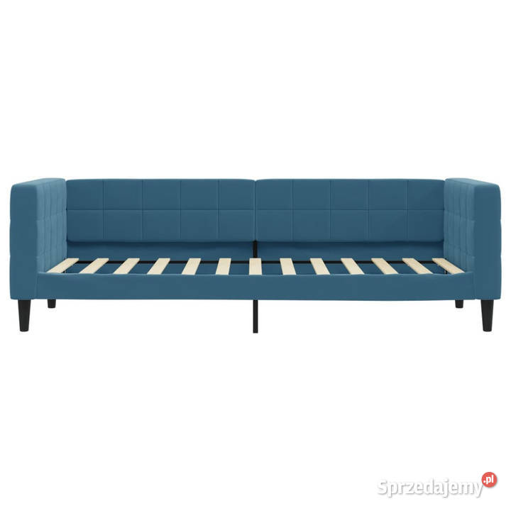 Sofa rozsuwana niebieska aksamit 80x200 68cm Łóżka mazowieckie