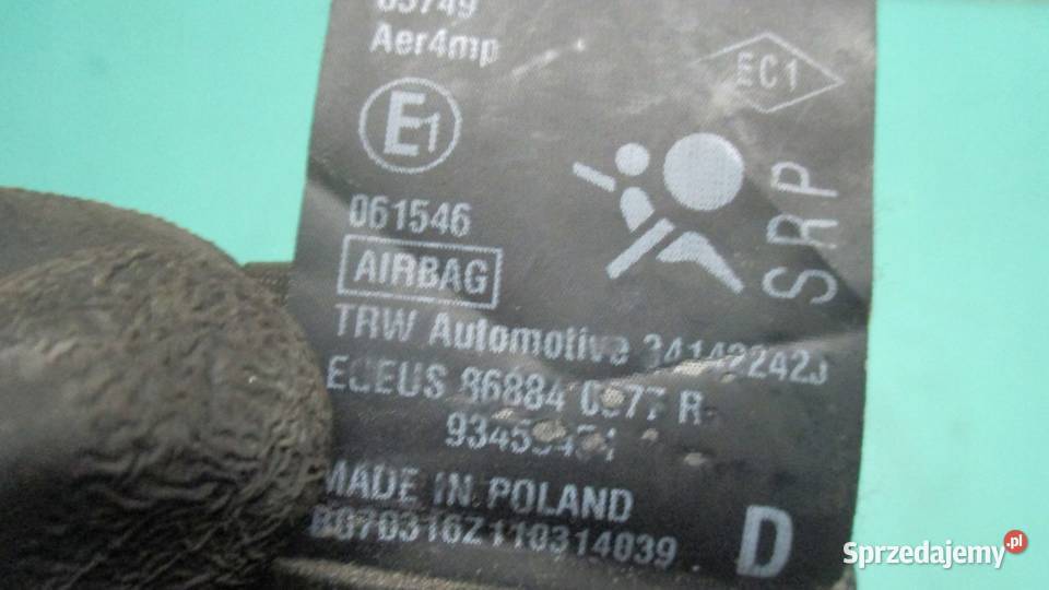 OPEL VIVARO B 16r pas bezpieczeństwa prawy przód świętokrzyskie Kielce