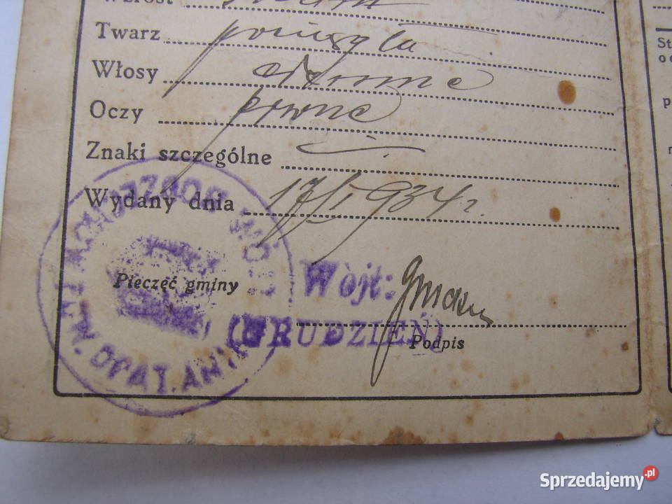 Goździelin gm Bodzechów dowód osobisty z 1934 Warszawa