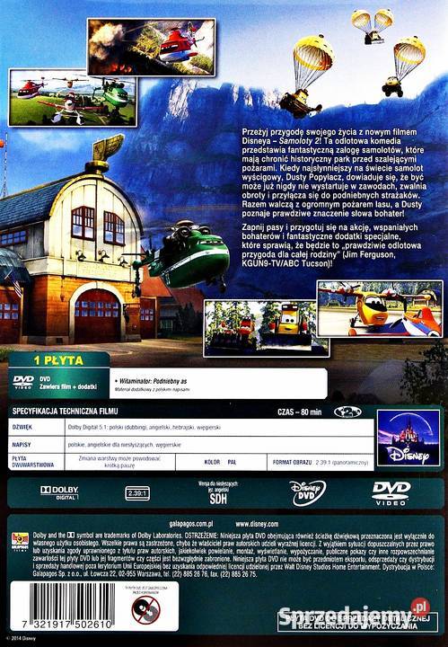 SAMOLOTY 2 DISNEY animowany Kalisz