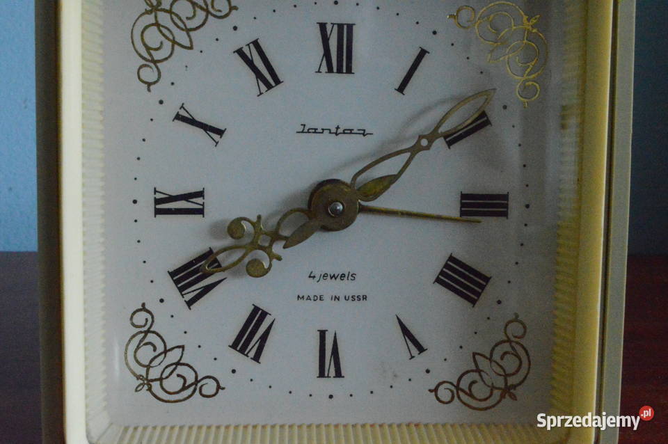 DUŻY BUDZIK JANTAR 4 JEWELS Z UCHWYTEM MOSIĘŻNYM Zawiercie