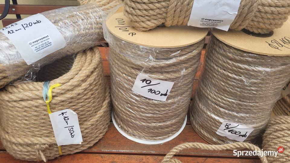 Naturalna LINA JUTOWA 10MM100m sznurek jutowy Rzeszotary