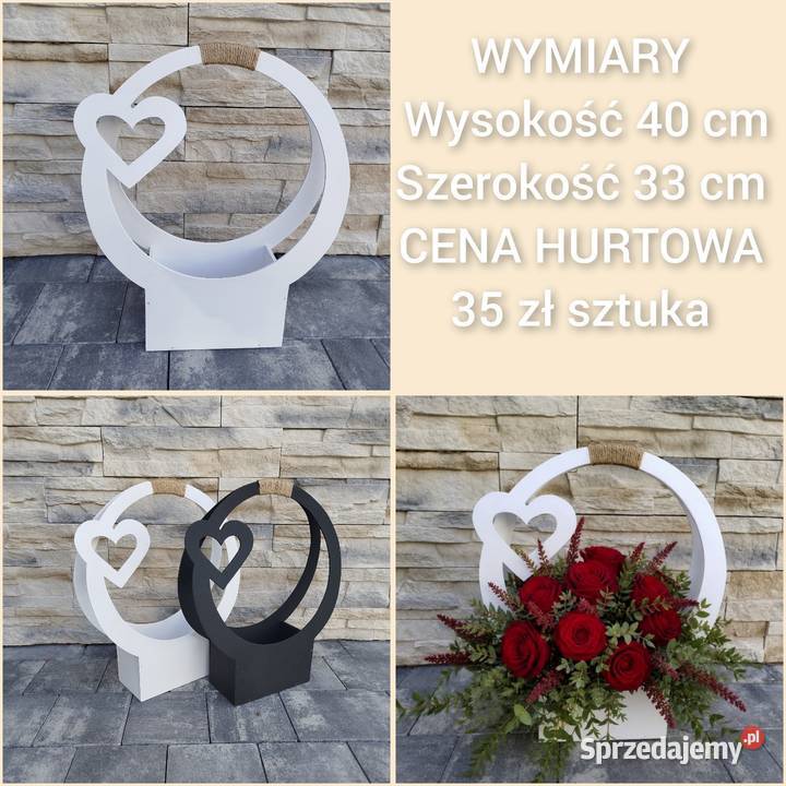 Kosz drewniana podstawą do kompozycji nagrobnych Wieliczka