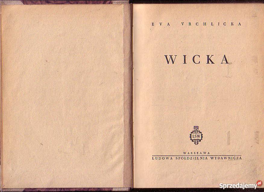 8820 WICKA EVA VRCHLICKA literatura piękna - proza zagraniczna Czyrna sprzedam