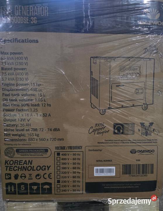 Agregat prądotwórczy Daewoo 81kVA 15 dolnośląskie Bolesławiec