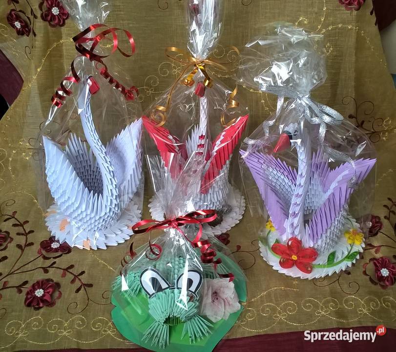 ŁABĘDŹ origami prezent dekoracja rękodzieło Puławy