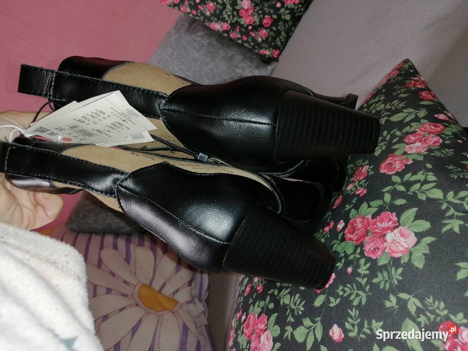 RESERVED Premium SkÓRZANE buty kowbojki NA brązowy/beżowy