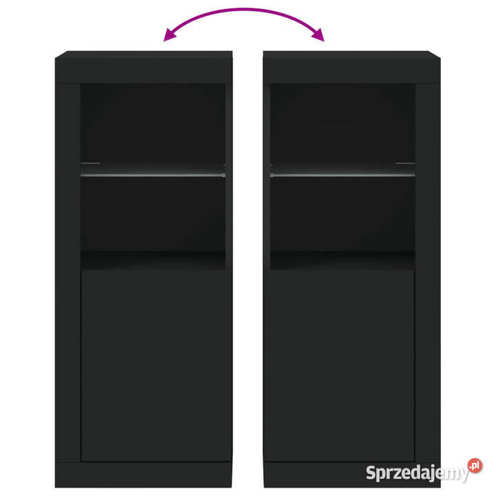 Szafka z oświetleniem LED czarna 41x37x100 Warszawa
