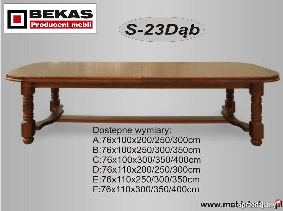 Solidny Stół S23 Dąb Bekas Meble Stoły Krzesła 200cm Płock