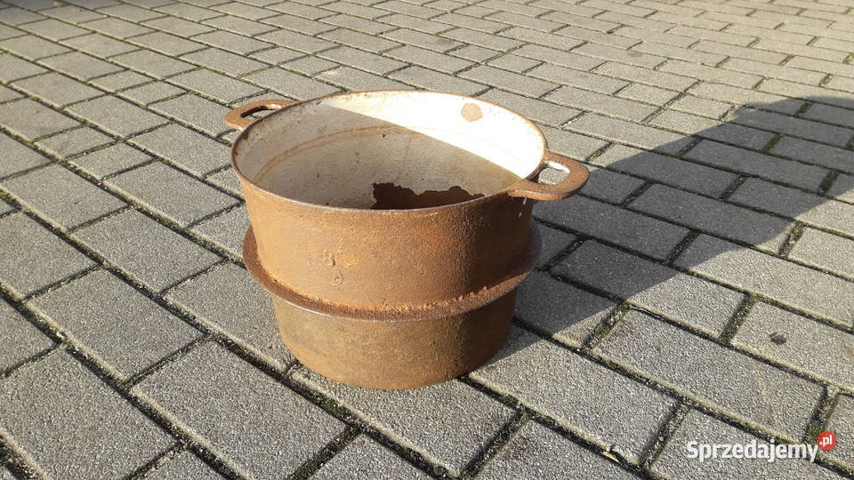 Stary duży garnek gar żeliwny do dekoracji Gdynia sprzedam